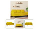 The Living Store Divano A 3 Posti In Velluto Giallo 180 Cm