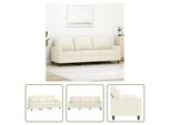 The Living Store Divano 3 Posti Crema 180 Cm In Velluto
