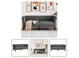 The Living Store Divano Chesterfield 2 Posti In Tessuto Grigio Scuro