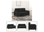 The Living Store Divano A 2 Posti In Velluto Nero 120 Cm