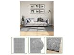 The Living Store Tappeto Shaggy Pamplona A Pelo Profondo Grigio Moderno 140X200 Cm