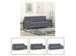 The Living Store Divano A 3 Posti Con Cuscini Decorativi In Velluto Grigio Scuro 180 Cm