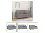 The Living Store Divano A 2 Posti Con Cuscini Decorativi In Tessuto Grigio Chiaro Da 120 Cm