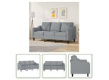 The Living Store Divano 3 Posti Grigio Chiaro 180 Cm In Tessuto