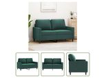 The Living Store Divano A 2 Posti In Velluto Verde Scuro 120 Cm
