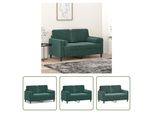 The Living Store Divano A 2 Posti Con Cuscini Decorativi In Velluto Verde Scuro 120 Cm