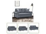 The Living Store Divano A 2 Posti Con Cuscini Decorativi In Velluto Grigio Scuro 120 Cm