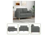 The Living Store Divano A 2 Posti In Tessuto Grigio Scuro 120 Cm
