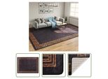 The Living Store Tappeto Lavabile Nero E Oro 400X300 Cm Antiscivolo