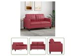 The Living Store Divano A 2 Posti Rosso Vino 140 Cm In Pelle Finta