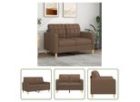 The Living Store Divano 2 Posti Marrone 120 Cm In Tessuto