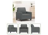 The Living Store Divano Poltrona Grigio Scuro 60 Cm Tessuto