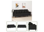 The Living Store Divano 3 Posti Nero 180 Cm In Tessuto