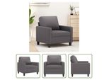 The Living Store Poltrona Grigia 60 Cm In Pelle Finta
