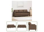 The Living Store Divano 3 Posti Marrone 180 Cm In Tessuto