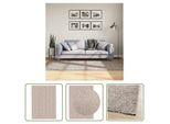 The Living Store Tappeto Shaggy Pamplona A Pelo Profondo Moderno Beige 140X200 Cm