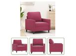 The Living Store Poltrona Rosso Vino 60 Cm In Velluto