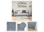 The Living Store Tappeto Shaggy A Pelo Alto Moderno Blu 120X120 Cm