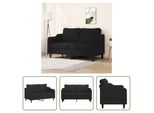 The Living Store Divano 2 Posti Nero 140 Cm In Tessuto