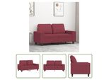 The Living Store Divano 2 Posti Rosso Vino 120 Cm In Tessuto