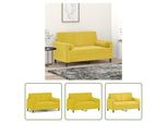 The Living Store Divano A 2 Posti Con Cuscini Decorativi Giallo 120 Cm In Velluto