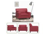 The Living Store Poltrona Rosso Vino 60 Cm In Pelle Finta
