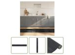 The Living Store Tappeto Rettangolare Grigio 60X500 Cm Bamboo