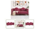 The Living Store Divano Con Cuscini 2 Posti In Velluto Rosso Vino