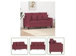 The Living Store Divano 2 Posti Rosso Vino 120 Cm In Tessuto