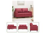 The Living Store Divano A 2 Posti Rosso Vino 120 Cm In Pelle Finta