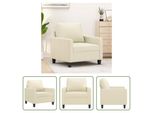The Living Store Poltrona Crema 60 Cm In Pelle Finta
