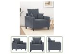 The Living Store Poltrona Grigio Scuro 60 Cm In Velluto