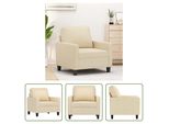 The Living Store Sessel Creme 60 Cm Stoff