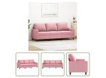 The Living Store Divano A 3 Posti Rosa 180 Cm In Velluto