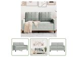 The Living Store Divano A 2 Posti In Velluto Grigio Chiaro 120 Cm