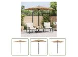 The Living Store Ombrellone Con Palo In Acciaio Marrone 268X268X226 Cm