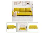 The Living Store Divano A 3 Posti In Velluto Giallo 180 Cm