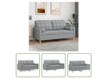 The Living Store Divano A 2 Posti Con Cuscini Decorativi In Tessuto Grigio Chiaro 140 Cm