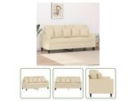 The Living Store Divano 2 Posti Crema 140 Cm In Tessuto