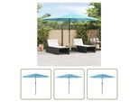 The Living Store Ombrellone Con Palo In Acciaio Blu 388X388X248 Cm