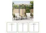 The Living Store Ombrellone Con Palo In Acciaio Bianco 223X223X213 Cm