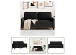 The Living Store Divano A 2 Posti In Velluto Nero 140 Cm