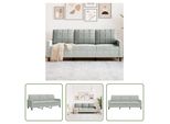 The Living Store Divano A 3 Posti In Velluto Grigio Chiaro 180 Cm