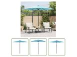 The Living Store Ombrellone Con Palo In Acciaio Blu 268X268X226 Cm