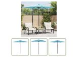 The Living Store Ombrellone Con Palo In Acciaio Blu 223X223X213 Cm