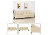 The Living Store Divano A 3 Posti Crema 180 Cm In Tessuto