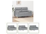 The Living Store Divano A 2 Posti Con Cuscini Decorativi In Tessuto Grigio Chiaro Da 120 Cm