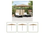 The Living Store Ombrellone Con Palo In Acciaio Brown 388X388X248 Cm