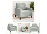 The Living Store Poltrona Grigio Chiaro 60 Cm In Velluto