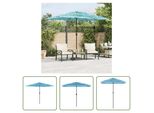 The Living Store Ombrellone Con Palo In Acciaio Blu 300X200X250 Cm